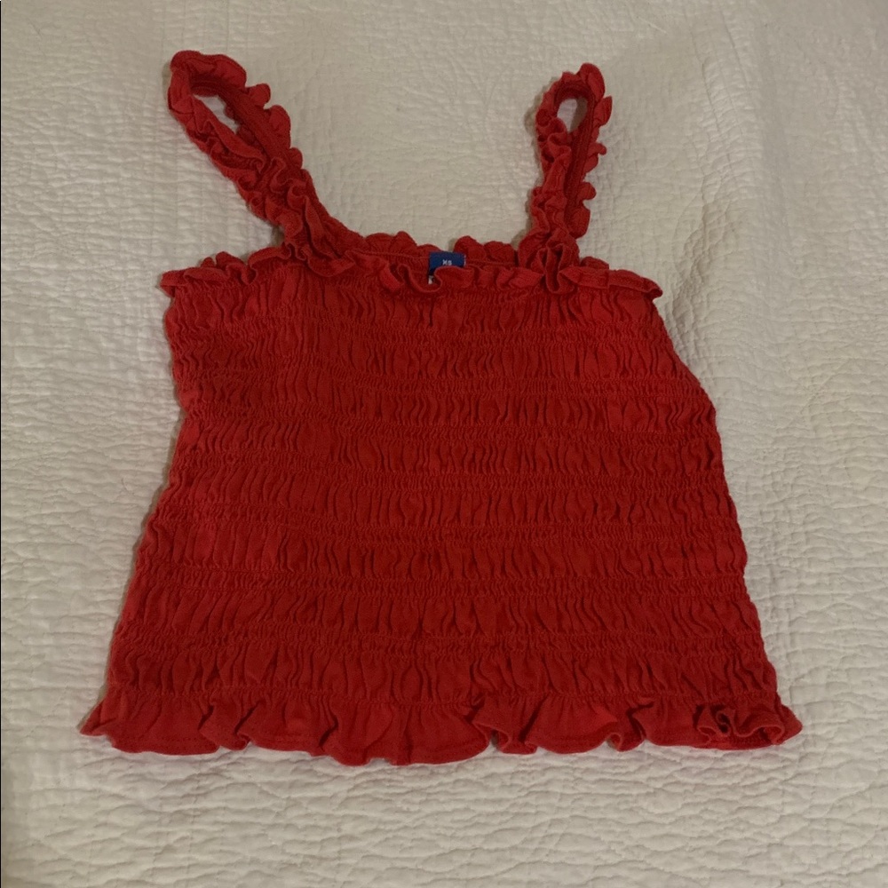 Old Navy Red Ruffled Crop Top